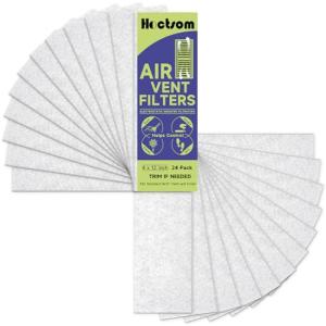 Air Vent Filter 4 x 12 Inch, Thin Air Vent Floor Heater Pre-Filter Sheet Work for Home Air Purifier, Floor Register, Ceiling 4" x 12" 24-Pack (White) Hoctsom