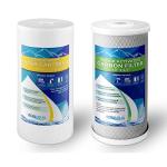 1 High Capacity Coconut Shell Carbon Block & 1 Big Polypropylene Sediment 5 Micron 4.5" x 10" Water Filter Cartridges for Universal Whole House System COMPATIBLE WITH: FC15BX4, 155358-43, DGD-5005-10