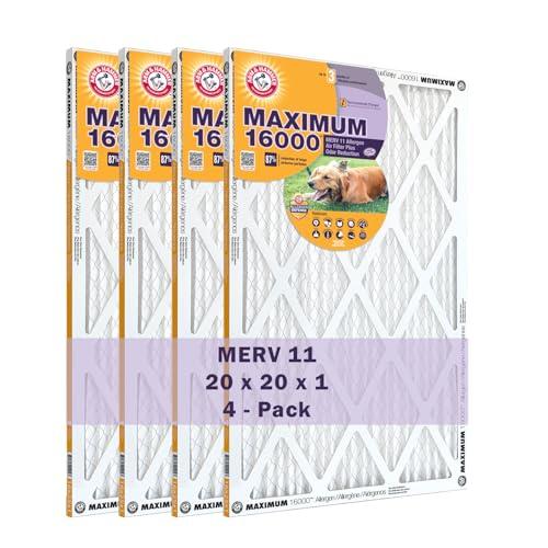 20x20x1 Arm and Hammer; Max Allergen Air Filter, MERV 11 (4-pack)