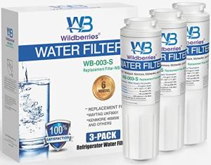 Wildberries UKF8001 NSF Certified Refrigerator Water Filter Replacement for Everydrop Filter 4, EDR4RXD1, UKF8001,Maytag UKF8001, Whirlpool EDR4RXD1, 4396395,Kenmore 9084, 9006, Pack of 3