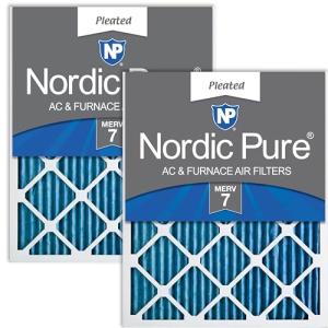 Nordic Pure 10x20x1 (9 1/2 x 19 1/2 x 3/4) Pleated MERV 7 Air Filters 2 Pack