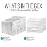 20x20x4 AC Furnace Air Filter Replacement - FC100A1011 HVAC Furnace Filters with Merv 11 Filter Media, AC Filter with Homequip Disposal Bag 4-Pack (Actual Size: 19.94 x 19.75 x 4.38 Inches)