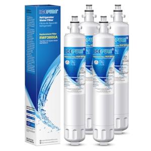 ICEPURE RPWF Refrigerator Water Filter, Replacement for GE RPWF, RWF1063, RWF3600A, WDS-RPWF, WSG-4, DWF-36, R-3600, AQF-RPWF, MPF15350, OPFG3-RF300, WF277, 4Pack