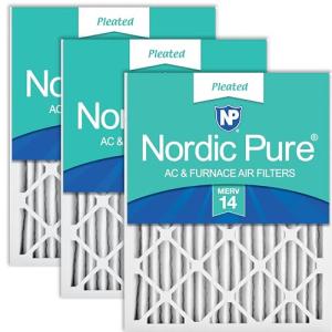 Nordic Pure 25x25x2 (24 1/2 x 24 1/2 x 1 3/4) Pleated MERV 14 Air Filters 3 Pack