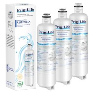 FrigiLife RWF6100A Refrigerator Water Filter Replacement For Bosch Ultra Clarity Pro BORPLFTR50, BORPLFTR55, 12033030, 12028325, 11025825, 11032531, B36CT80SNS, B36CL80ENS, WFC100MF, 3PACK