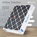 Nordic Pure 16x25x4 (15_1/2 x 24_1/2 x 3_5/8) Pleated Plus Carbon Air Filters MERV 8 2 Pack
