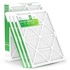 TRIGHTFILTERS 20x25x1 Air Filter 6 Pack, Durable MERV 8 Pleated Home HVAC AC Furnace Filters, Lightweight Compact Air Conditioner Filter Replacement