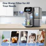 Hydrofast Cold Water Reverse Osmosis Water Filter Countertop, Remineralization & pH Balance UV 6 Stage RO Filtration System, Portable Water Purifier, 3:1 Pure to Drain, No Installation, C100