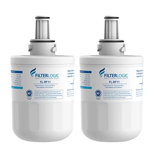 Filterlogic DA29-00003G Refrigerator Water Filter, Replacement for Samsung DA29-00003B, RSG257AARS, RFG237AARS, HAFCU1, RFG297AARS, RS22HDHPNSR, WSS-1, 2 Filters