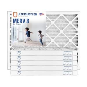 Filters Fast 25x25x2 Pleated Air Filter Merv 8, 2” AC Furnace Air Filters, Made in the USA, Actual Size 24.75x24.75x1.75, 6 Pack