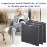 Popurure Air Scrubber Active Carbon Filters Compatible with BlueDri, VEVOR and Dri-Eaz Air Purifier, for Drieaz HEPA500 16'' x 16'' x 1'' inches（3 Pack）
