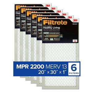 Filtrete 20x30x1 MERV 13 Air Filters, 6-Pack