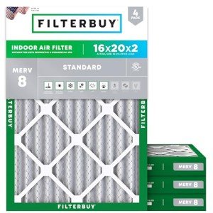MERV 8 Dust Defense Air Filters 16x20x2 (4-Pack)