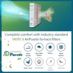 20X25X4 AirPurete MERV 8 Furnace Filters - 4 Pack