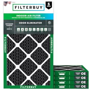 Filterbuy 15x25x1 Odor Eliminating Air Filters 5-Pack