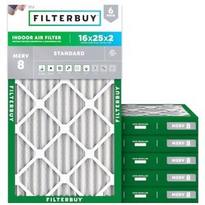16x25x2 MERV 8 Pleated Air Filters 6-Pack