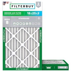 16x25x2 MERV 8 Pleated Air Filters 2-Pack