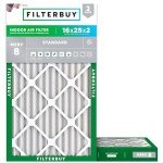 16x25x2 MERV 8 Pleated Air Filters 2-Pack