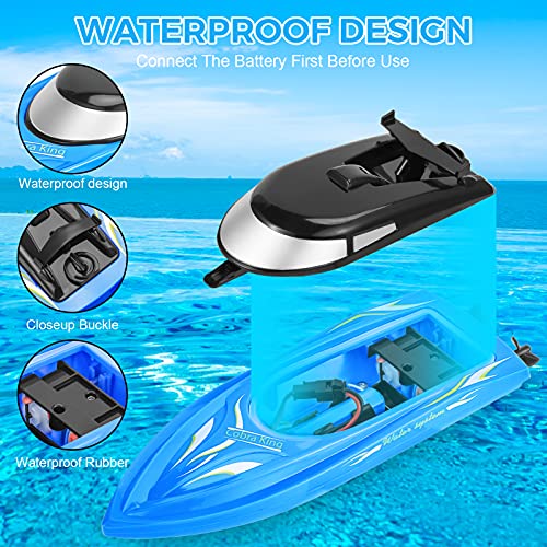 2 Pack Mini Remote Control Boats - Blue & Red