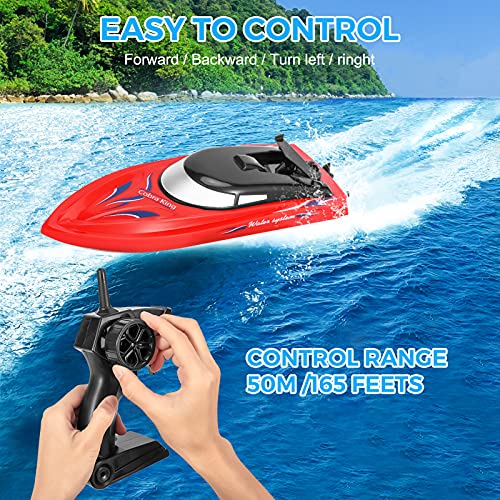 2 Pack Mini Remote Control Boats - Blue & Red