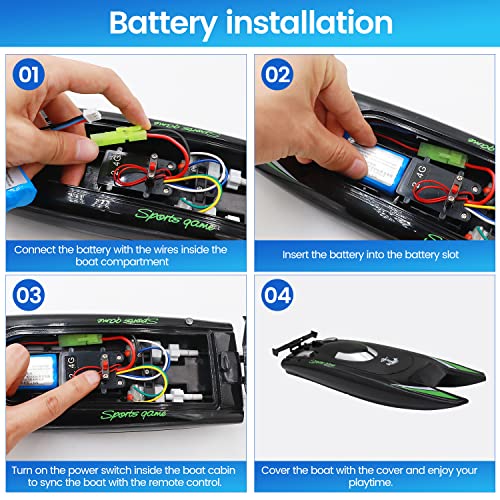 4WD RC Speed Boat with Rechargeable Batteries