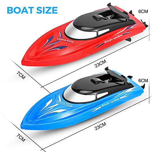 2 Pack Mini Remote Control Boats - Blue & Red