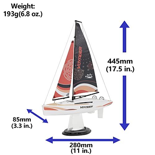 PLAYSTEAM Voyager 280 2.4GHz RC Sailboat - Red