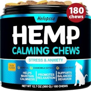 Calming Hemp Chews for Anxious Dogs - 180 Treats