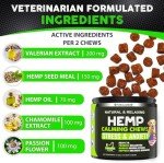 Calming Hemp Chews for Anxious Dogs - 170 Treats