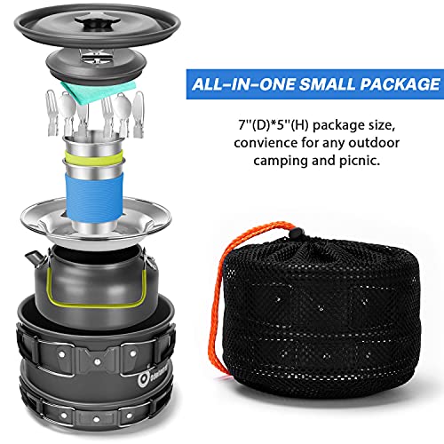 Odoland 15pc Lightweight Camping Cookware Set
