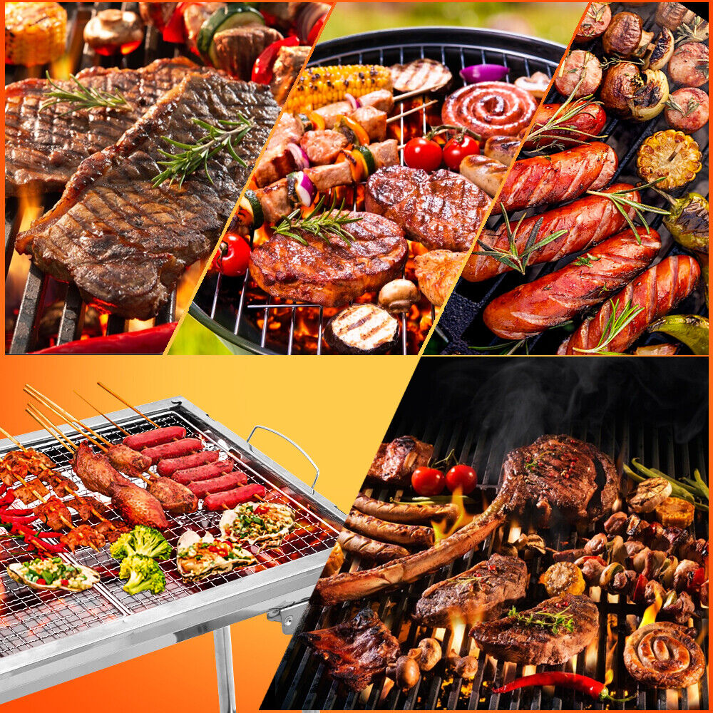 Portable Stainless Steel Charcoal BBQ Grill for Camping
