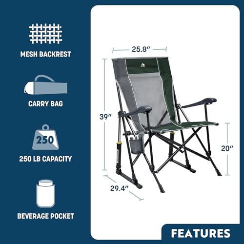 GCI Outdoor Collapsible Rocking Chair, Indigo Blue