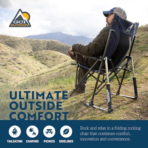 GCI Outdoor Collapsible Rocking Chair, Indigo Blue