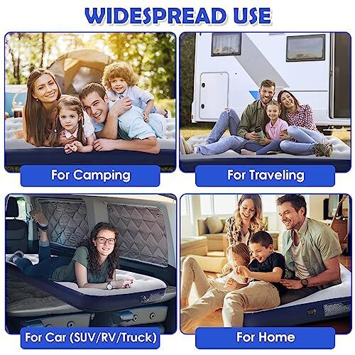 Flocked Inflatable Camping Air Mattress Bed