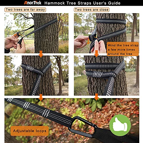AnorTrek Lightweight Portable Camping Hammock with Straps