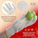 Beige Knit String Gloves - 12 Pack