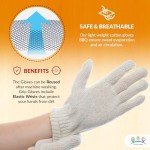 Beige Knit String Gloves - 12 Pack