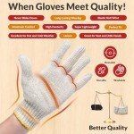 Beige Knit String Gloves - 12 Pack