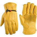 Extra Large Men's Leather Work Gloves, Adjustable Wrist