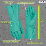 Reusable Chemical Resistant Nitrile Gloves, Large Green