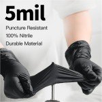 Black Nitrile Exam Gloves, 100 Pack, Large