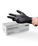 LANON Heavy-Duty Black Nitrile Disposable Gloves