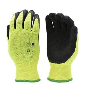 High Visibility Green Gardening Gloves - 6 Pairs