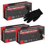 Black Nitrile Disposable Gloves - 300 Count, Large