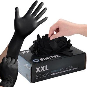Black Nitrile Disposable Gloves, Powder-Free, 100 PCS