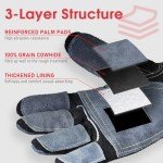 Durable Leather Work Gloves for Welding and Gardening