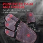 Durable Leather Work Gloves for Welding and Gardening