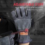 Durable Leather Work Gloves for Welding and Gardening
