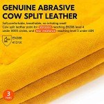 Heavy-Duty Cowhide Leather Work Gloves - 3 Pairs