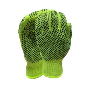 Hi-Vis Lime String Knit Safety Work Gloves
